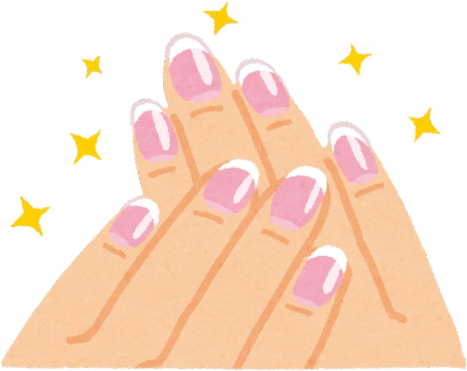 Illustration of Hand with French Manicure